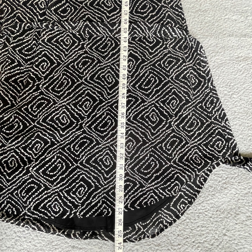 LOFT Geometric Print Dress Womens Small Petite Black NWT Belted Short Sleeve - Picture 10 of 10